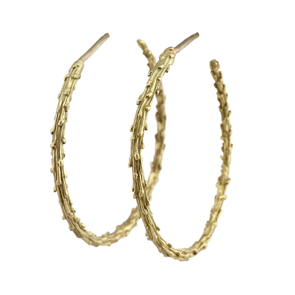 Angled view of 18k Yellow Gold Tahoe Hoops - Large by Betsy Barron Jewellery