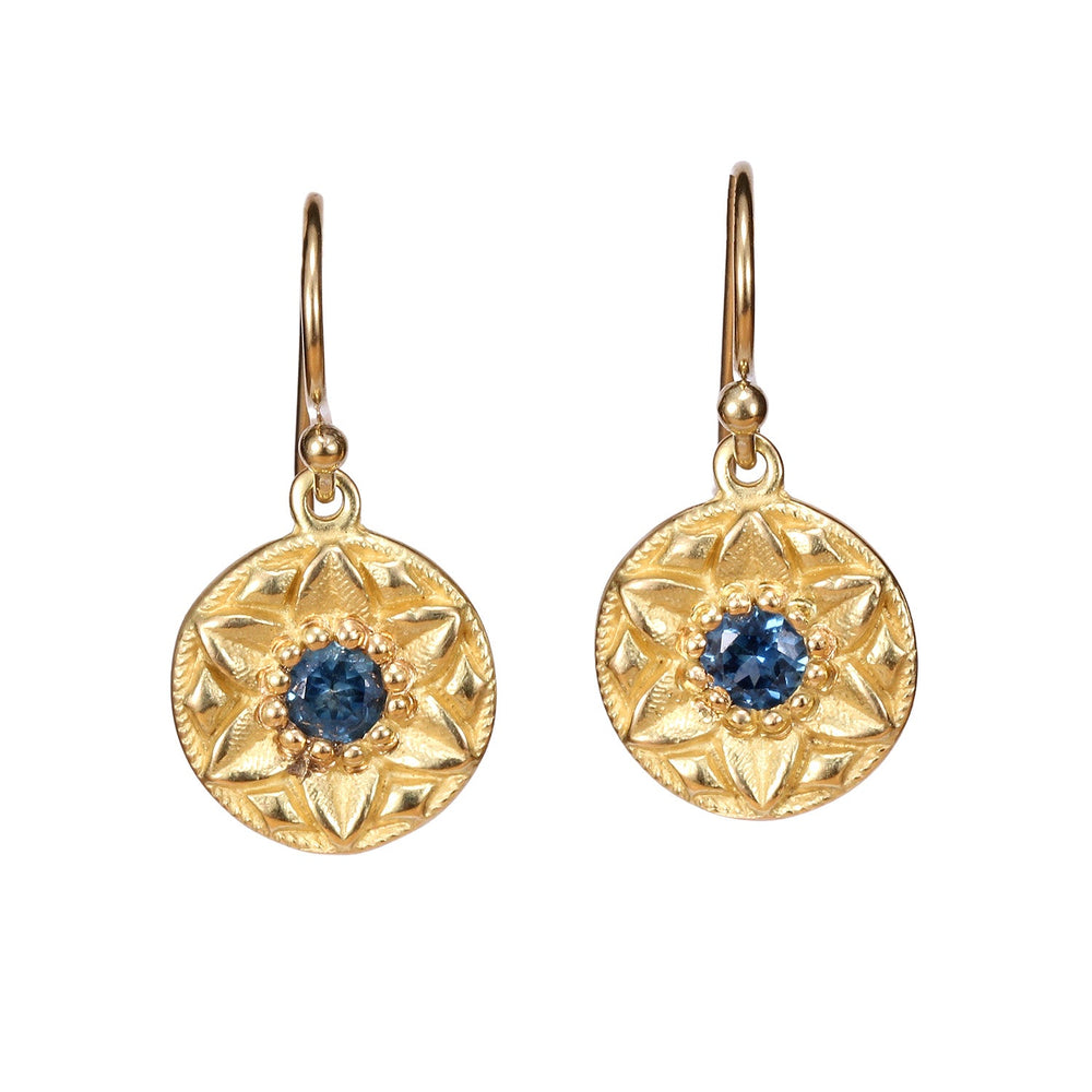 
                      
                        Front-facing view of Kai Earrings in 18k yellow gold by Betsy Barron
                      
                    