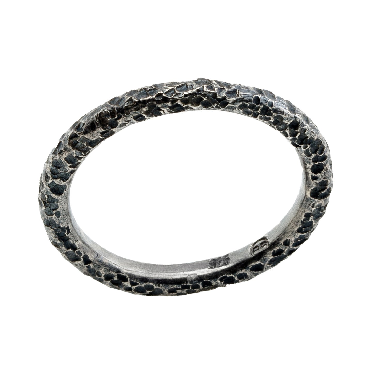 Round Lava Band in sterling silver