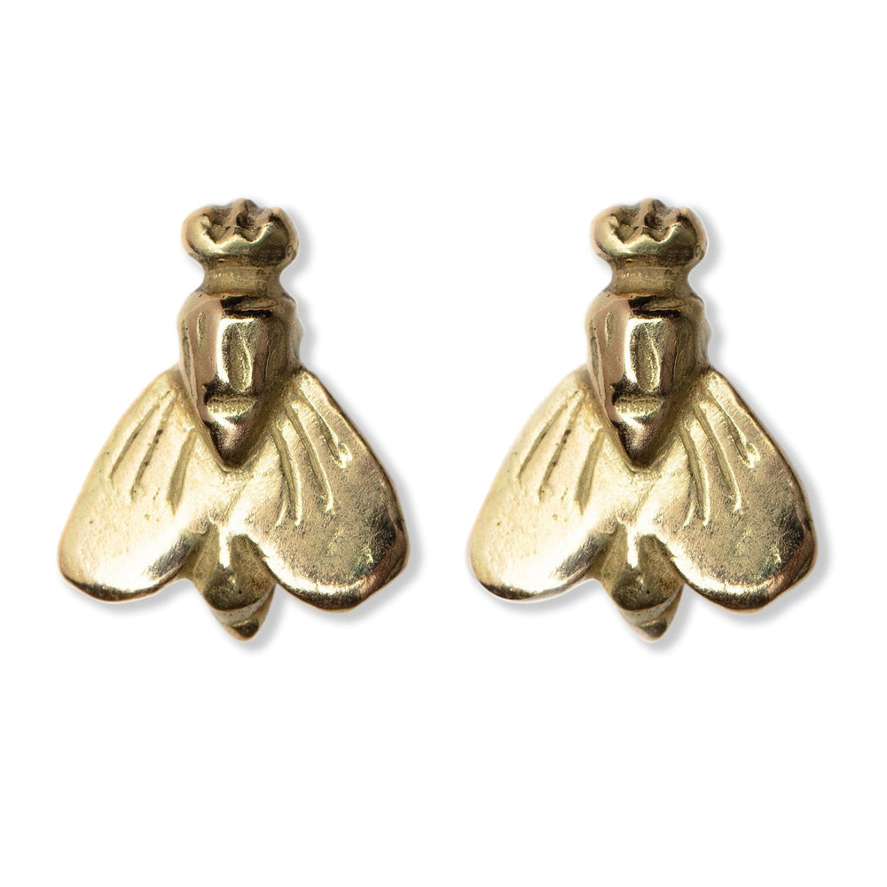 
                      
                        Petite Abeille earrings by Betsy Barron in 18k yellow gold.
                      
                    