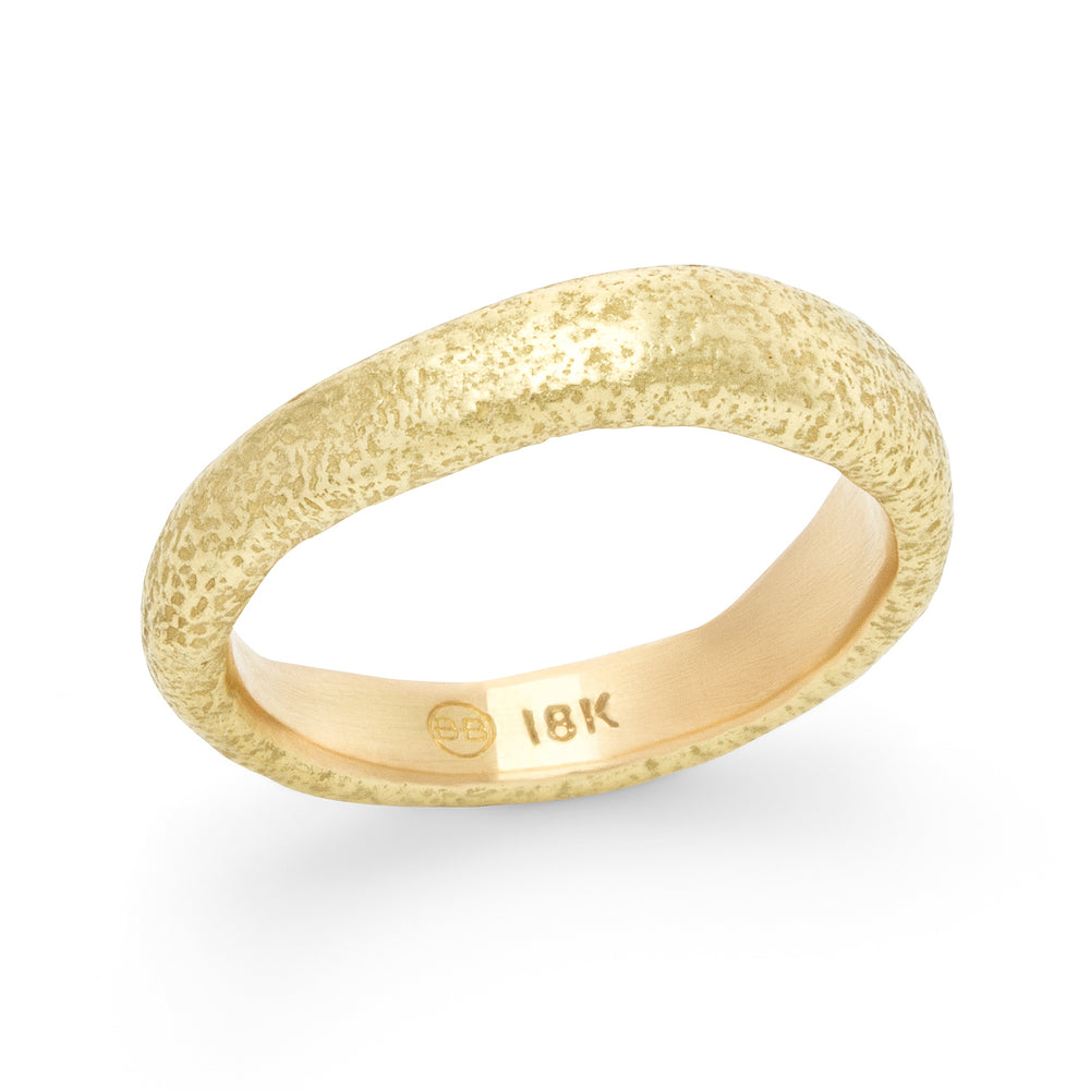 
            
                Load image into Gallery viewer, Narrow Molten Band in 18k yellow gold
            
        