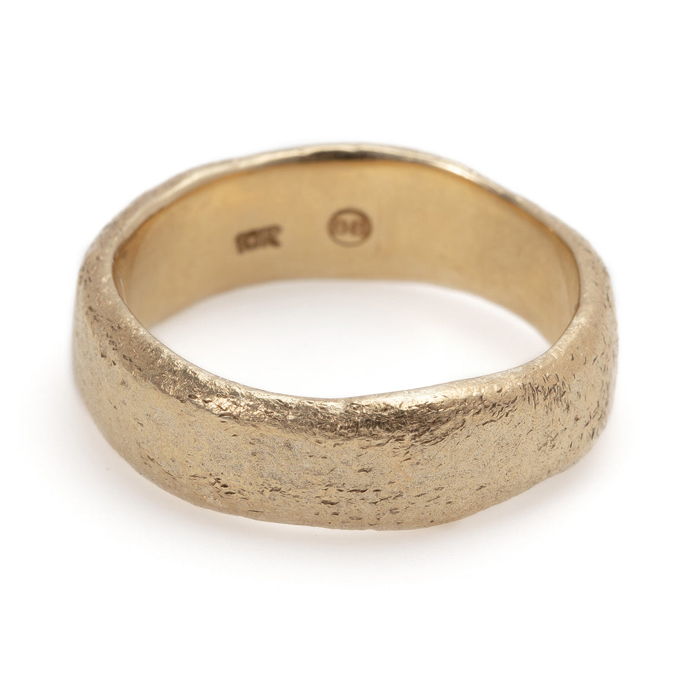 Wide Molten Band in 10k yellow gold