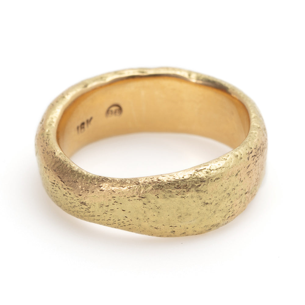 
            
                Load image into Gallery viewer, Wide Molten Band in 18k yellow gold
            
        